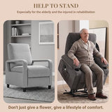 Power Lift Recliner Chair for Elderly with Lumbar Heat and Vibration Massage, Electric Lift Recliner Chair with Remote Control and USB Port,4 Storage Pockets & 2 Cup Holders for Living Room - Grey