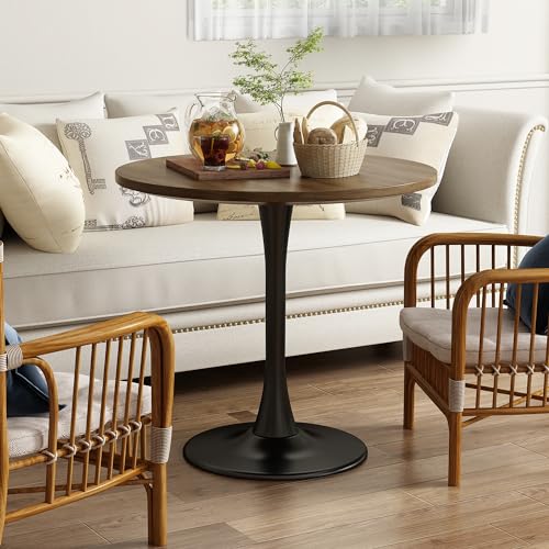 Kasinali Wood Round Table Modern Dining Table Tulip Round Kitchen Table Wooden Mid Century Coffee Table for Living Room 31.5 inch - WoodArtSupply