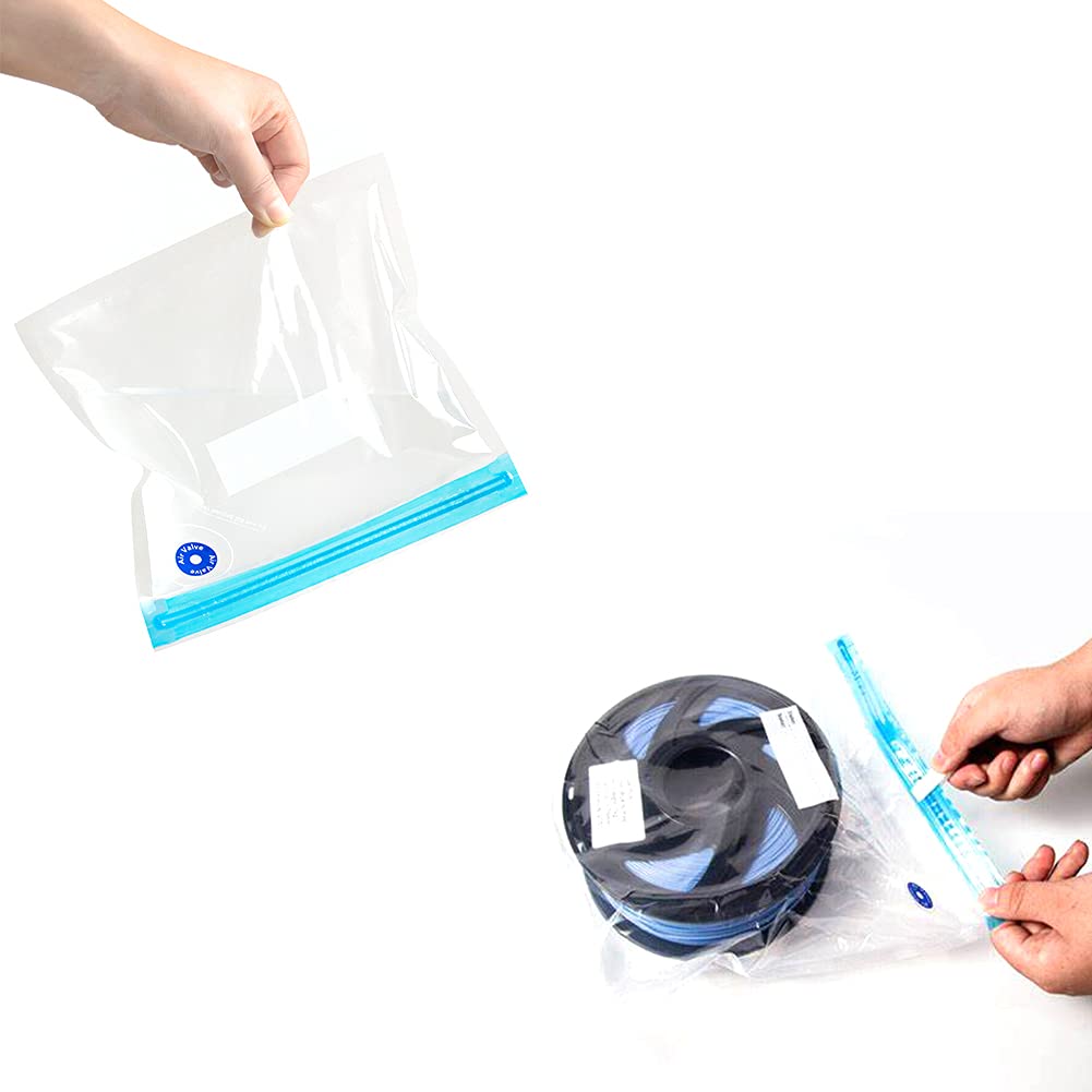 Lokkr 3D Printer Filament Storage Bag Kit Prevent and Monitor Moisture PLA Storage Dry Bags(12 x Vacuum Sealed Bags,1 x Hand Pump,20 x Desiccant,12 x Humidity Indicator Cards,4 x Sealing Clip),30x34cm Lokkr