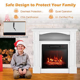 SIMOE 32" Electric Fireplace with Mantel, 1400W Freestanding Fireplace for Living Room, Remote Control, Overheat Protection, Adjustable 3D Flame, Timer, White SIMOE