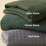 Bedsure Luxury Waffle Duvet Cover King Size - Textured Duvet Cover Set, Soft, Breathable Bedding Set (104"x90") with 2 Pillow Shams for All Season, Olive Green, Comforter Not Included Bedsure