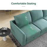 HONBAY Convertible Modular Sectional Sofa U Shaped Modular Couch with Reversible Chaise Modular Sectional Couch with Storage, Aqua Blue HONBAY