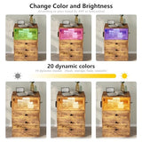 LIKIMIO Nightstand with Charging Station and 3 Drawers, LED Lights End Side Table with Interchangeable sockets and Hooks, Vintage Brown LIKIMIO