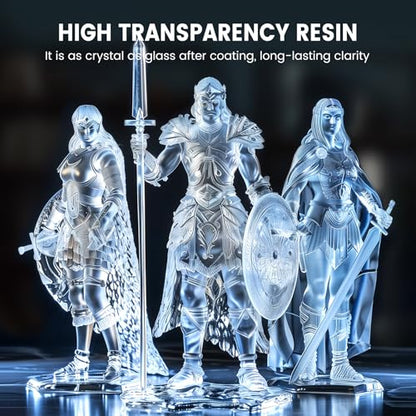 SUNLU High Clear 3D Printer Resin, High Transparency 3D Printing Resin, Resist Yellowing Clear Resin, 405nm UV Curing 3D Printing Photopolymer Resin, Suitable for LCD/DLP/SLA 3D Resin Printer, 1000g