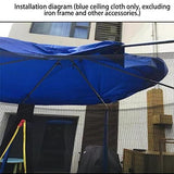 Outdoor Fitness Trampoline Canopy Tent - 14FT Rainproof Snow Sun Shade Roof Cover, No Frame BIWKONI