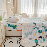 MWMWMW Dinosaur Full Bed Sheets Kids Boys, 4 Pieces Boys Sheets Sets Full, Dinosaur Printed Microfiber Deep Pocket Bed Sheet with 2 Pillowcases MWMWMW