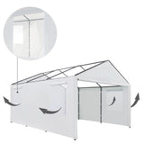 TGEHAP Carport Replacement Sidewall Replacement Sidewall Tarp Top for 10' x 20' Carport Frame Replacement Side Wall Cover Top Cover and Frame Not Included (White) TGEHAP