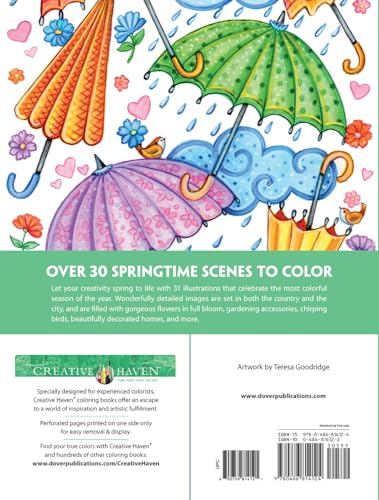 Creative Haven Spring Scenes Coloring Book (Adult Coloring Books: Seasons) Dover Publications