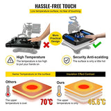 VEVOR Heat Press Machine for T-Shirts - 8 in 1 Heat Press Sublimation Machine with 360° Rotation/Dual-Tube Heating, 12 x 15 Swing Away Heat Press for DIY T-Shirts/Cap/Mugs/Heat Transfer Projects,Blue VEVOR