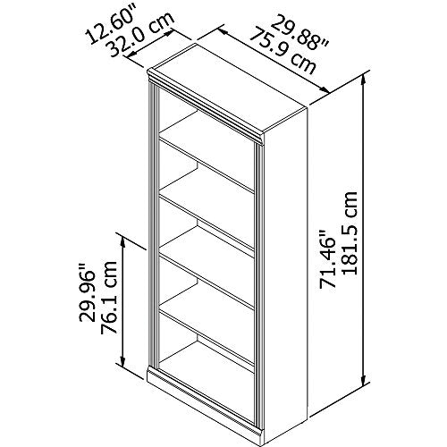 Saratoga Tall 5 Shelf Bookcase in Harvest Cherry by Bush Business Furniture - WoodArtSupply