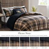 Woolrich Reversible Comforter Set Ultra Soft Plush to Sherpa, Down Alternative, Cold Weather Winter Warm Bedding, with Matching Sham, Decorative Pillow Brown/Black Full/Queen 4 Piece Woolrich John Rich & Bros.