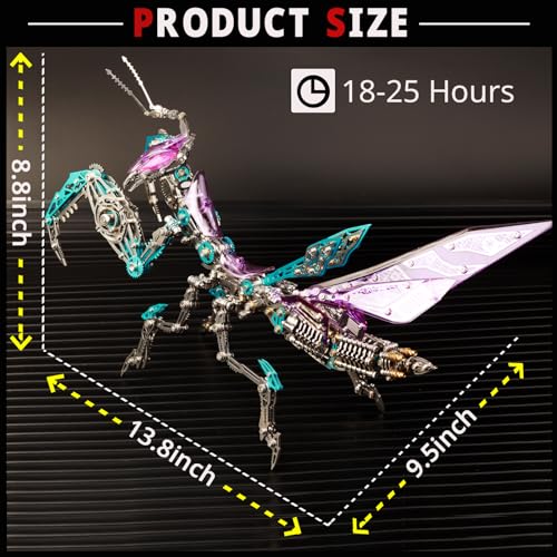 YUEZUDPO 3D Metal Puzzle, 1000 Pieces DIY Mechanical Building Kit for Adults, Difficult Model Kit for Men Women Birthday Christmas (Purple)