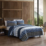 Eddie Bauer - Queen Quilt Set, Reversible Cotton Bedding with Matching Shams, Luxurious Bedding Set (Blue Creek Navy, Queen) Eddie Bauer