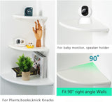 BEUGAWHOO White Oak Floating Corner Shelf - Elegant Wall-Mounted Storage for Plants and Decor BEUGAWHOO