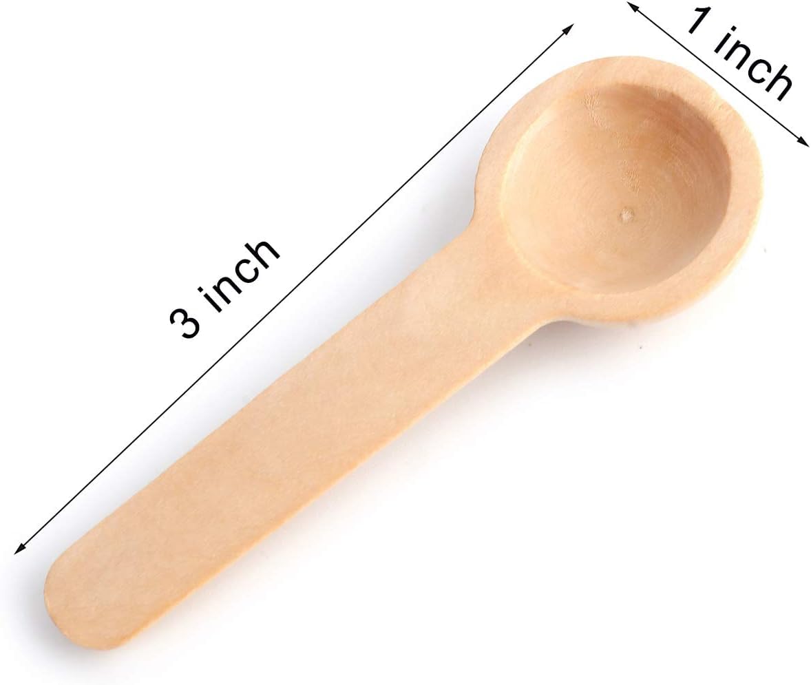 Tebery 60PCS Mini Wooden Spoons Small Bath Salt Spoon Candy Spoon Baby Spoon for Spice Jars Seasoning Honey Coffee