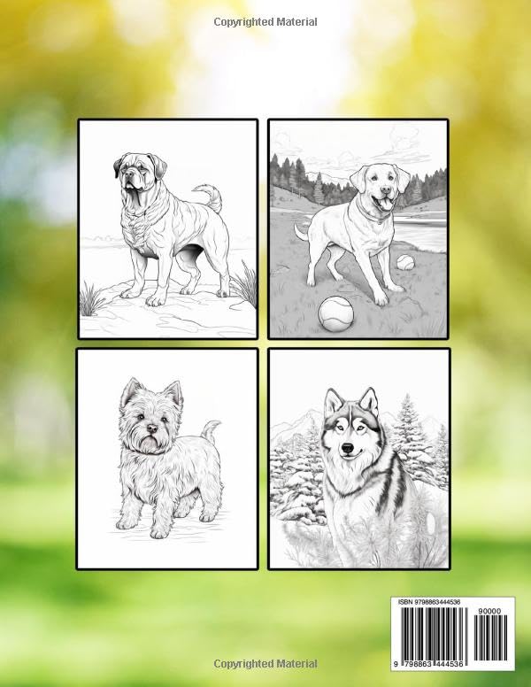 Cute Dogs Coloring Book for Adults: Anti-Stress, Anxiety, and Relaxation | 50 Adorable Dog Breeds