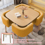 Modern Four Person Dining & Conference Table Set - Round & Square Shapes - Living Room, Kitchen & Office, Green Table Set WAZCSD