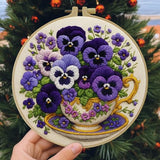 JOZYSH Flower Embroidery Kit for Beginners with Stitch Video, Flower Cross Stitch Kits for Adults, Starter, Hand Craft Lover Practice with Floral Stamped Pattern, 1 Hoops, 8 Needles, Scissors, Tools