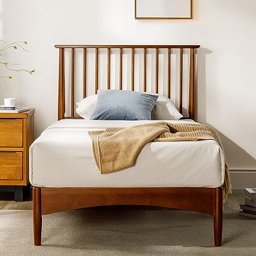 ZINUS Linda Mid Century Wood Platform Bed Frame, Solid Wood Foundation, Wood Slat Support, No Box Spring Needed, Easy Assembly, Twin Zinus