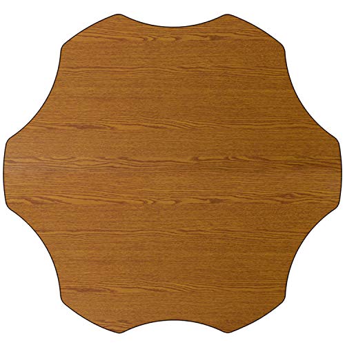 Flash Furniture Wren 60'' Flower Oak Thermal Laminate Activity Table - Standard Height Adjustable Legs Flash Furniture