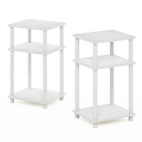 Furinno Just 3-Tier Turn-N-Tube Nightstand, 2-Pack, White/White Furinno