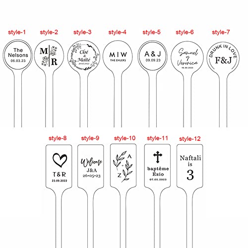 grr 100pcs Custom Wooden Stir Sticks for Wedding,Personalized Wooden Stir Sticks,Custom Engraved Coffee Stirrers,Wedding Decor (100 Pcs,15 CM) grr