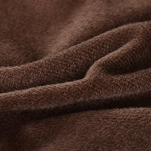 Smoofy Fluffy Queen Comforter Set, Faux Fur Comforter Set Queen Size, Luxury Fuzzy Bedding Set, Soft Shaggy Bed Set for All Season, 3 Pieces - 1 Comforter & 2 Pillowcases, Coffee Smoofy