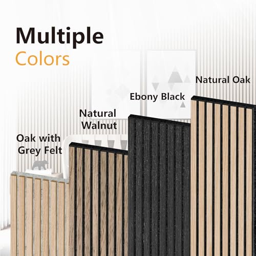 Olanglab Wood Slat Wall Panels, 2-Pack 94.48"x 12.59"x 0.82" Each, Acoustic Wood Wall Panels Sound Absorbing, 3D Wall Panel Wood, Wooden Acoustic - WoodArtSupply