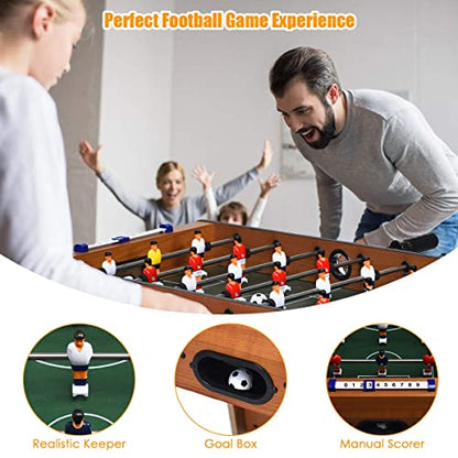 Giantex 27in Folding Foosball Table with 2 Mini Footballs, Score Keepers - ASTM Certified for Indoor Recreation, Great for Family Game Nights and Parties - WoodArtSupply