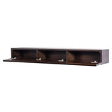 MANTELSDIRECT Houston Floating Wood Mantel Shelf with Hidden Storage Compartment - Cinnamon 60 Inch | Beautiful Wooden Rustic Shelf for TV Remotes, Controllers, and Décor MANTELSDIRECT