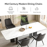 Nalupatio Modern Dining Chairs Set of 2, Comfortable Dining Room Chairs with Thick Cushions, Fabric Upholstered Side Chairs with Metal Legs for Kitchen, Black Nalupatio