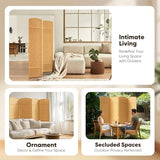 JOSTYLE 6ft. Tall Extra Wide Folding Privacy Screens with Diamond Double-Weave Room dividers and Freestanding Privacy Screens(Yellow, 4-Panel) JOSTYLE