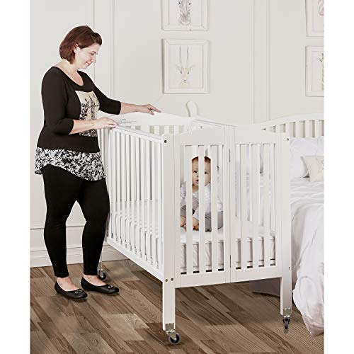 Dream On Me 3-in-1 Folding Portable Crib, White, Large