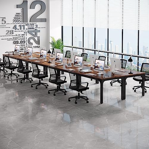 LITTLE TREE 13FT Conference Room Table, Large Rectangle Meeting Seminar Tables for 12-16 Person, Extra Long Business Tables for Office - WoodArtSupply