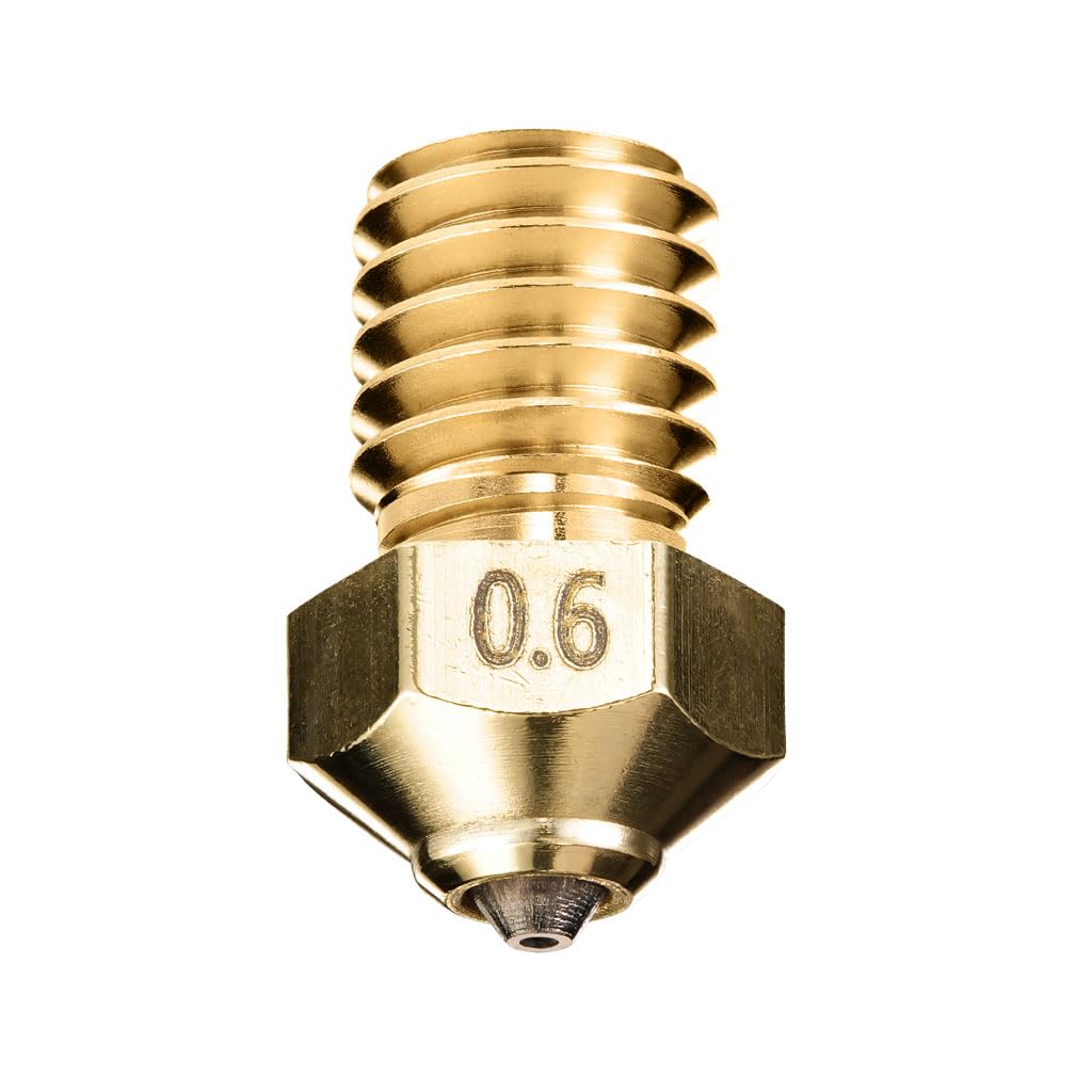 DUROZZLE Diamond PCD Tip E3D V6 Nozzle 0.6mm for Prusa i3 MK3S / Mini, Anycubic i3 Mega/Kobra/Kobra Neo 3D Printer and More, Hardened High Precision (E3D V6, 0.6mm) DUROZZLE