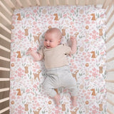 The Peanutshell 3 Piece Baby Crib Bedding Set for Girls - Newborn, Infant & Toddler Nursery Bed Set Decor with Fitted Crib Sheet, Dust Ruffle Comforter - Fairytale Forest The Peanutshell
