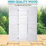 BLKMTY Room Divider 3 Panel Privacy Screen Folding Screen 5.6ft Tall Wood Screens Dividers Freestanding Portable Partition Wall Divider Space Seperate Indoor Home Furniture for Bedroom, White BLKMTY