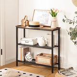 HOOBRO 29.5" Narrow Console Table, Set of 2, Entryway Table with Shelves, Thin Sofa Table, Behind Couch Table, Display Side Table, for Hallway, Entrance, Living Room, Rustic Brown and Black BF73XGP201 HOOBRO