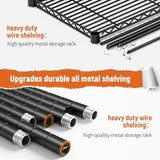 REIBII Storage Shelves 45.3''W Wire Shelving Unit 4 Tier Metal Shelves for Storage Rack Metal Shelving for Pantry Shelves Kitchen Steel Shelving, 45.3''W*63''H*17.7" D REIBII