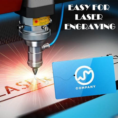 weparmeety 100 Pcs Metal Engraving Blanks Colorful Aluminum Sheet Laser Engraving Business Card Multipurpose DIY Gift Cards 86 x 54 x 0.21 mm（10 Colors) weparmeety