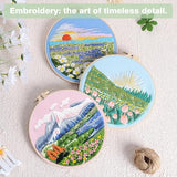 RidaaFri Embroidery Kit for Beginner, Set of 3 Floral Mount Sunshine Pattern DIY Kits for Adults & Starter, Hand Embroidery Practice Set with Step-by-Step Video Tutorial, Includes Hoop, Needles, Floss