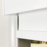 CALYX INTERIORS Blackout Roller Shade with Valance, Thermal Insulating Blind, Cordless, 34.5" W x 48" H, Simple White Calyx Interiors