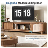 DUMOS 70" Mid Century Modern TV Stand, Mocha Brown Wood Entertainment Center with Storage Cabinets, Media Console Table with Straight Legs & Cable Management for Living Room, Bedroom, Office DUMOS