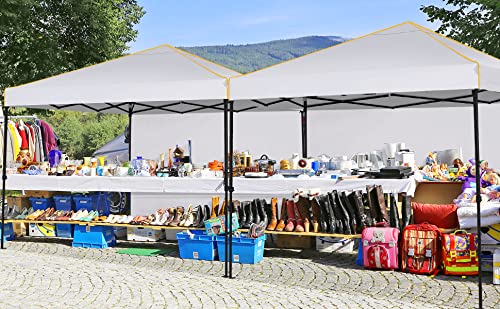 COBIZI 10x10 Canopy Tent with Sidewalls and Mesh Windows 2.0,10x10 Pop up Tent for Parties,Commercial Instant Canopies with Heavy Duty Bag,White Gazebo for Outdoor Activities COBIZI