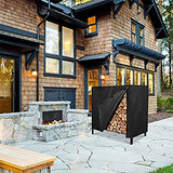HOXHA Firewood Rack Cover Outdoor Log Rack Waterproof Cover Oxford Fireplace Wood Rack Covers Weather Resistant Outside, 8FT HOXHA