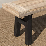 Christopher Knight Home Bettina Outdoor Acacia Wood Dining Bench with Brushed Mahogany Legs, Brushed Grey / Brushed Mahogany Christopher Knight Home