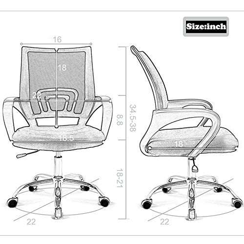 BestOffice Ergonomic Office Chair Mesh Cheap Desk Chair Task Computer Chair Lumbar Support Modern Executive Adjustable Rolling Swivel Chair for Back Pain, White BestOffice