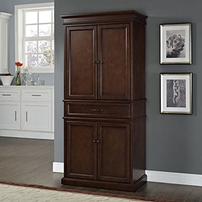 Crosley Furniture Parsons Pantry Cabinet, Vintage Mahogany