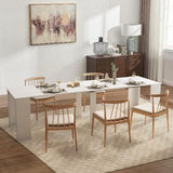 BAYYELL 20''- 118.5'' Extendable Dining Room Table, Expandable Dining Table, Modern Large Table, for 2-12 Person, White BAYYELL
