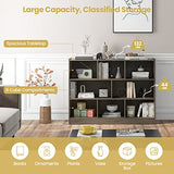 Tangkula Modern 8-Cube Bookcase in French Oak Grey - Versatile 3-Tier Open Storage Shelf Tangkula